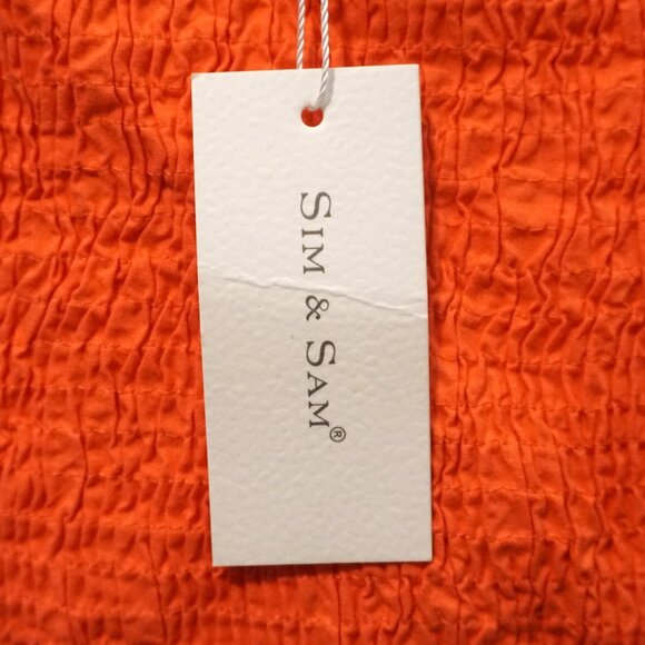 Sim & Sam Salmon Crop Top w/ Balloon Sleeves and Sweetheart Neckline Women’s XL - Picture 5 of 8